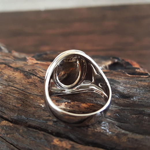 【天然正品】A货翡翠AU750收藏级白金镶钻镶天然细腻满绿冰种蛋面翡翠戒指23号（戒圈可改）280226NJS37 商品图6