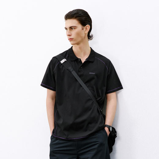 714street辑明线凉感速干运动POLO衫男2026夏季潮牌宽松短袖上衣 商品图1