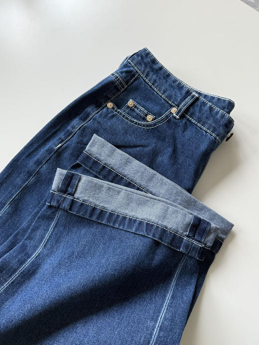 【秒杀价已调 直接拍】MAX春夏 挽边 2穿设计 直筒牛仔裤 高个子 小个子都可以收的百搭色 商品图5