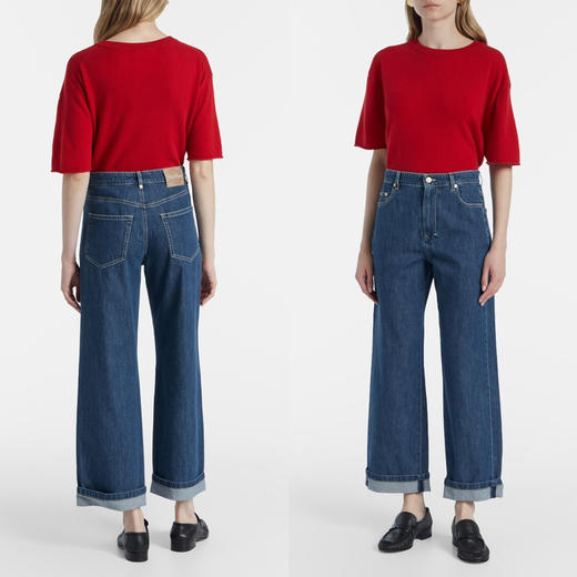 【秒杀价已调 直接拍】MAX春夏 挽边 2穿设计 直筒牛仔裤 高个子 小个子都可以收的百搭色 商品图3