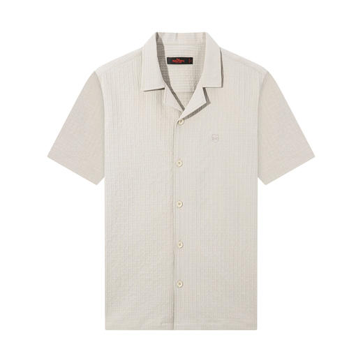 【古巴领/防泼水/抗静电】柒牌男装2026夏季新款宽松休闲短袖衬衫 130A70030 商品图4