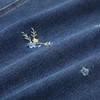 F031690蓝色刺绣碎花水洗牛仔裤子女2026春新款垂感拖地阔腿长裤 商品缩略图5