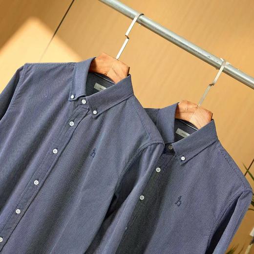 F031695春季新款长袖纯色棉质衬衫男条纹商务休闲衬衣 商品图8
