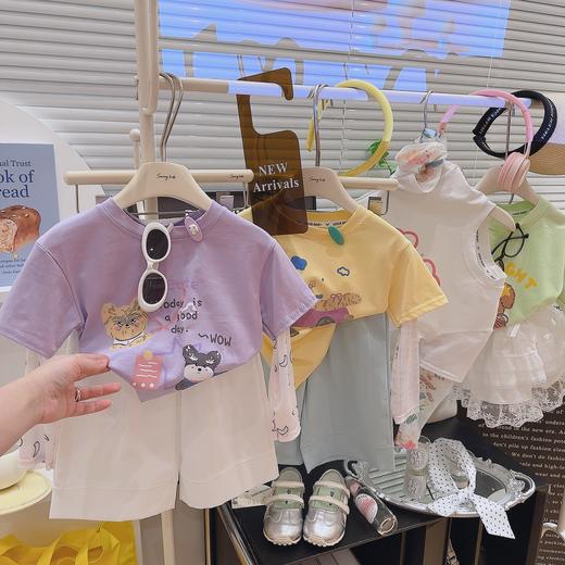 【🌈小仙女过夏天仅需29.9/件】女童夏季假两件半袖T恤25新款拼接防晒袖上衣女孩外穿短袖聚★为爱严选 商品图4