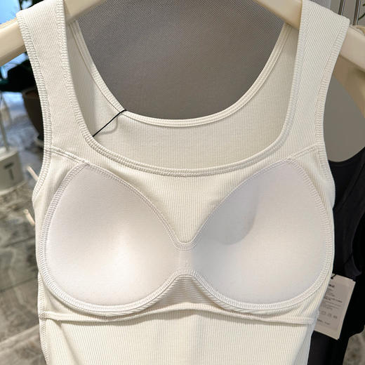 官网685！华家坑条方领免穿bra背心 宽肩带柔弹罗纹打底可外穿美背吊带 优可丝棉透气 商品图6