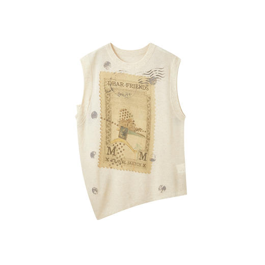 谜底针织衫无袖2026夏季新品时髦不规则提花毛衣背心女262MZ0761 商品图4