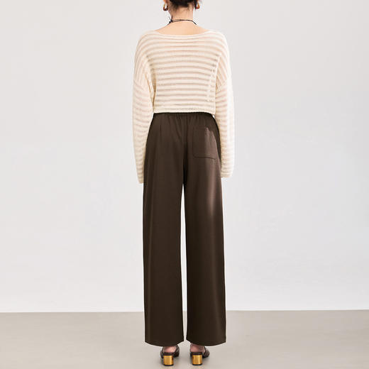 「高货wl」全新升级【铂金会员220/天猫289/差价69】(11117)洛诗琳慵懒极简风系带直筒裤2026新款松紧腰莫代尔休闲裤 商品图4