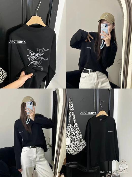 F031614春秋新款男女同款发泡三色彩标浮雕印花长袖T恤 商品图11