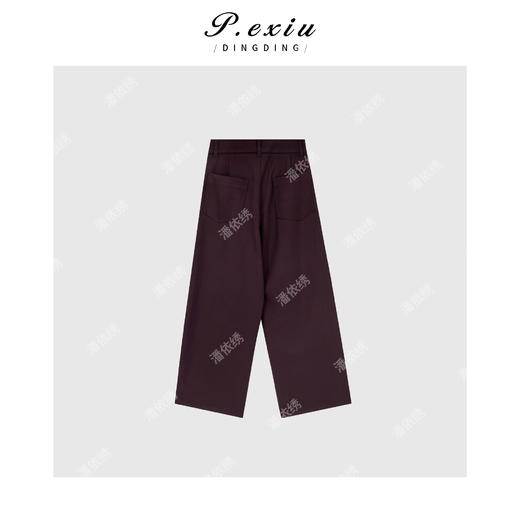 03-3潘依绣丁丁宠粉韩系简约氛围感腰部纽扣阔腿休闲裤Q16091 商品图1