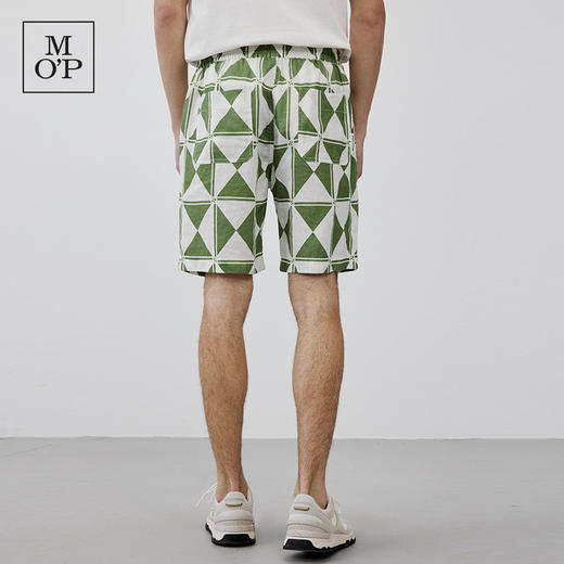 Marc O'Polo/MOP 夏季新款高级亚麻格子纹宽松透气五分休闲短裤男 商品图3