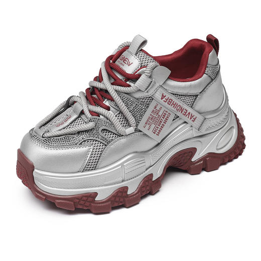 信诺老爹鞋女透气厚底休闲运动鞋妈妈鞋小个子显脚小2026春季新款X6C163-58 商品图3