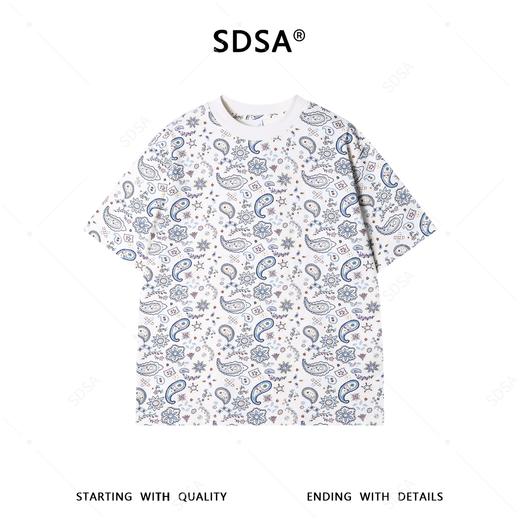26T149SDSA男装2026新款高贵轻奢时尚简约满印腰果花卉圆领短袖T恤百搭 商品图4