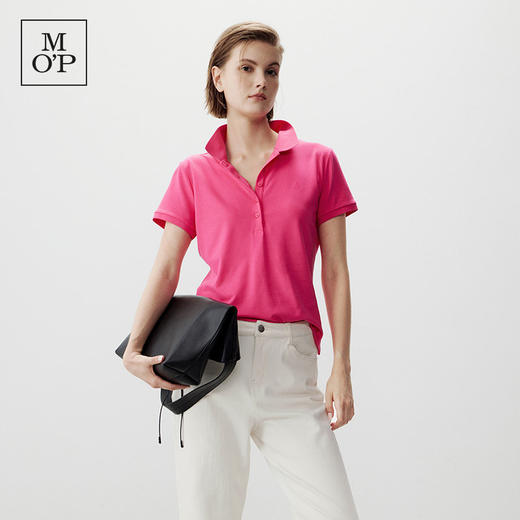 Marc O'Polo/MOP春夏新款好看莱卡纤维翻领修身短袖Polo衫女上衣 商品图2