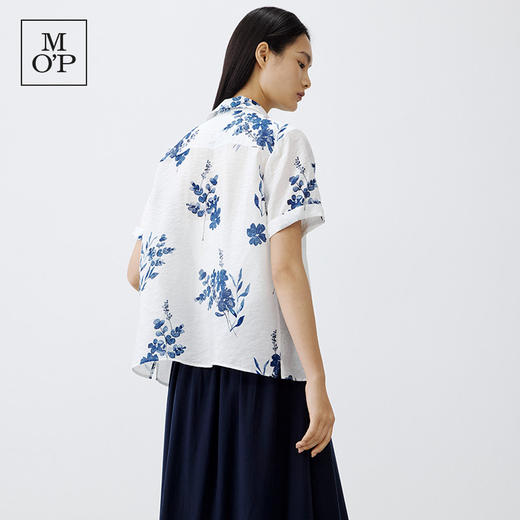 Marc O'Polo/MOP 夏季新款好看翻领新中式印花度假透气短袖衬衫女 商品图3