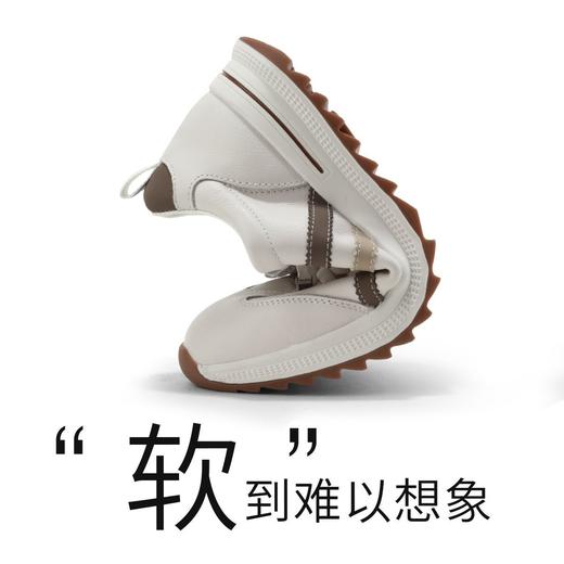 波尔谛奇【头层牛皮】运动休闲鞋女2026春夏新款舒适增高免系带板鞋子 商品图3