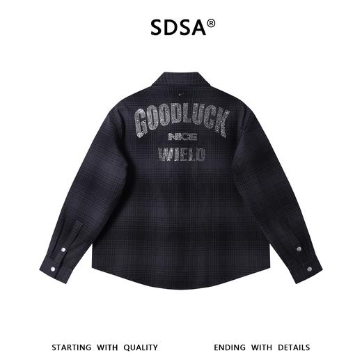 SDSA男装2026新款高贵轻奢格纹飞机扣长袖衬衫潮酷设计高街风上衣 商品图4