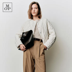 Marc O'Polo/MOP25春秋季新款短款简约圆领格纹棉服保暖女士外套