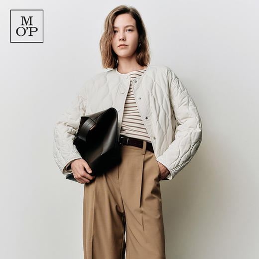 Marc O'Polo/MOP25春秋季新款短款简约圆领格纹棉服保暖女士外套 商品图0