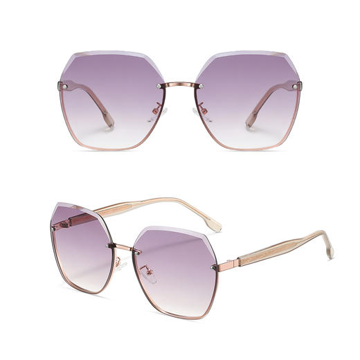 目奢时尚素颜防紫外线气质轻奢高级感多边形太阳镜 商品图3