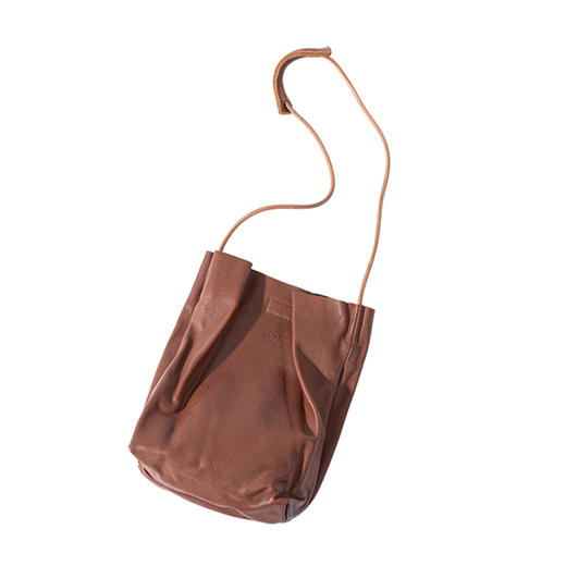 绽放/LSX019朵舟笠*天然纯羊皮百搭棕咖单肩包挺阔通勤百搭包包 商品图4