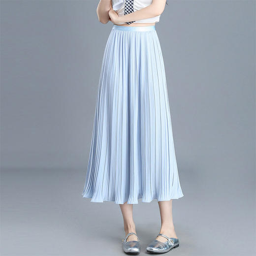 「自」全新升级【铂金会员128/天猫169/差价41】(14815)洛诗琳牙签褶时尚半身裙女2026新款高腰中长款显瘦A字裙大裙 商品图2