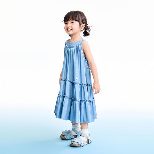 【实体店同款】女童无袖连衣裙夏季新款安奈儿童装XG623117 商品图3
