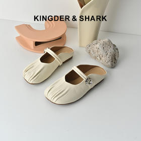 经典鲨2026年夏季专柜新品纯色百搭一脚蹬软底半托鞋单鞋女KW163-629051