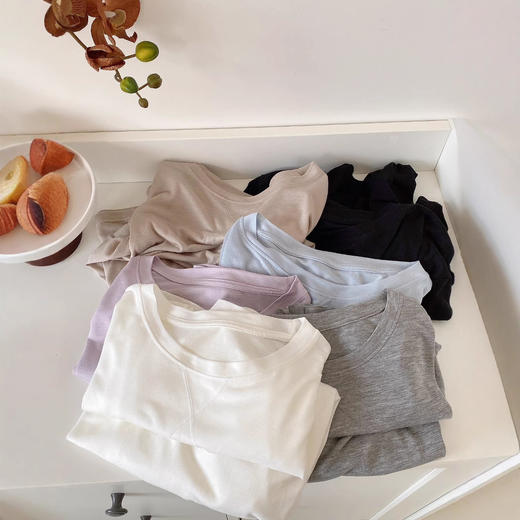 天丝醋酸莱赛尔绵羊毛打底衫 春夏薄款圆领空调防晒罩衫 商品图3