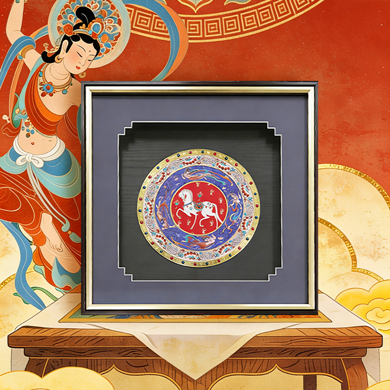 《神骏飞天》珐琅壁画 敦煌IP授权 常书鸿家族匠心之作 非遗工艺 全球限量