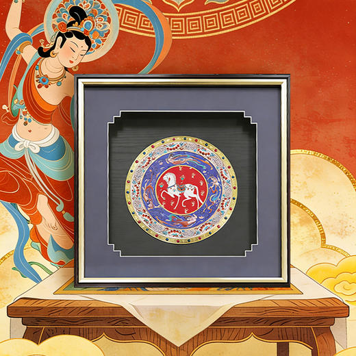 《神骏飞天》珐琅壁画 敦煌IP授权 常书鸿家族匠心之作 非遗工艺 全球限量 商品图0