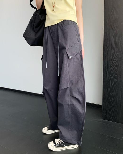 【春日蓝调】俩穿工装裤~2026莱赛尔舒适挺阔显瘦可收口直筒休闲工装裤女春夏新款 商品图1