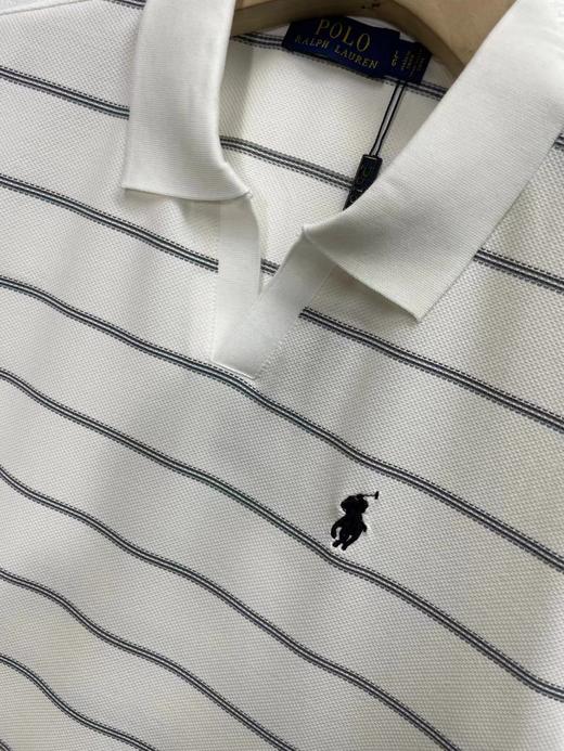 F031623春季新款水洗拉架珠地网眼棉条纹小马刺绣纯棉T恤POLO衫 商品图5