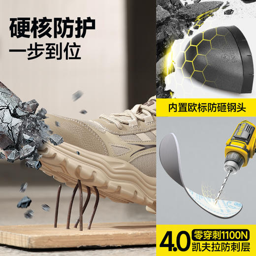 26年新款劳保鞋防砸防刺轻便橡塑底4.0凯夫拉低帮时尚 商品图6