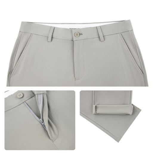 【锦氨】柒牌男装2026夏季新款微皱肌理微弹柔软有型休闲梭织长裤 130H70620 商品图3