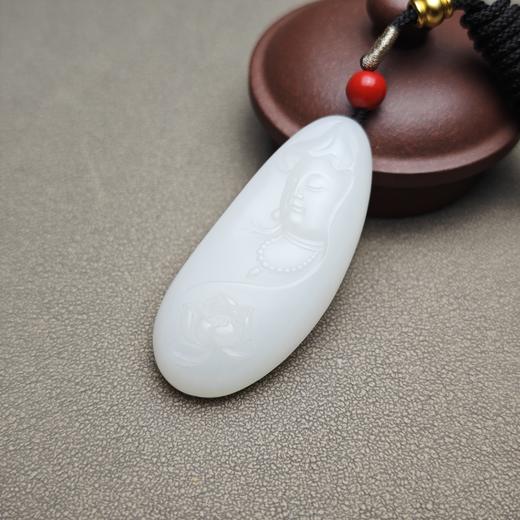 新疆和田玉且末料羊脂玉观音牌 312-15 商品图1