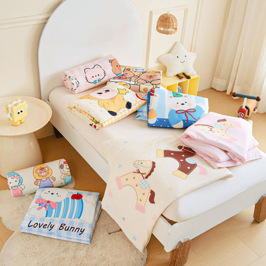 小象咘叮 A类凉感幼儿园夏凉被两件套-萌趣系列 7色可选 宝宝午睡薄被子儿童空调被夏被 商品图2