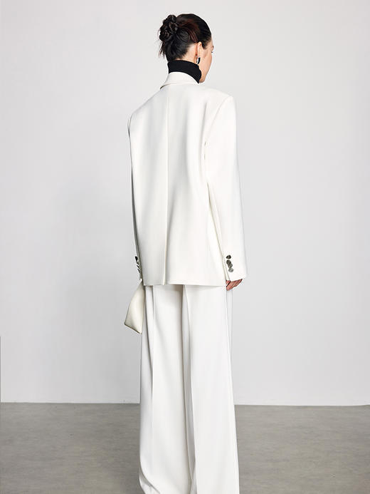 法小曼*子珍气质女神范高端套装白色阔型西装女高级感正肩大女主气场 商品图4