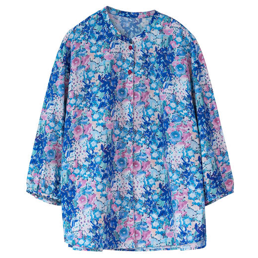 牧衣游原创 80支印花纯棉衬衫新款文艺通勤宽松百搭休闲衬衣 微雨 商品图4