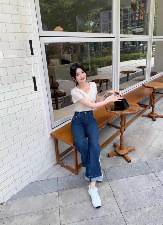 【秒杀价已调 直接拍】MAX春夏 挽边 2穿设计 直筒牛仔裤 高个子 小个子都可以收的百搭色 商品图0