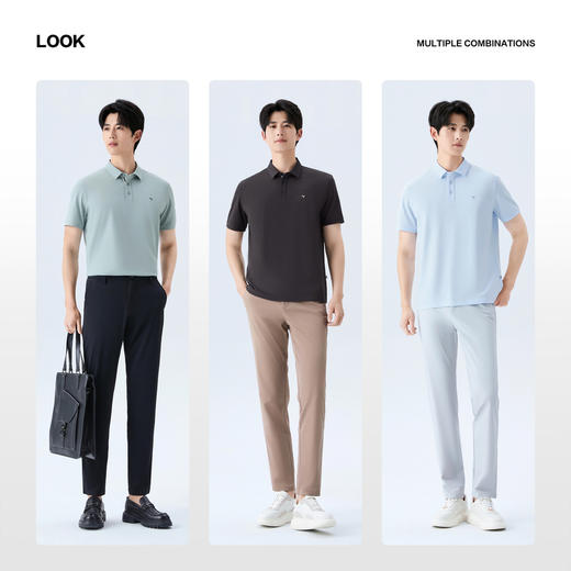 【10A抗菌2A防螨/新疆棉】柒牌男装2026夏季新品凉感多色短袖POLO 130T70010 商品图2