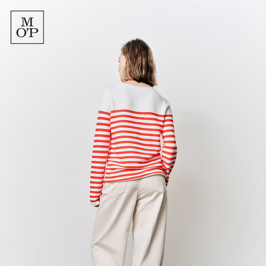 Marc O'Polo/MOP25春秋季新款宽松时尚纯棉条纹圆领长袖T恤女上衣 商品图3