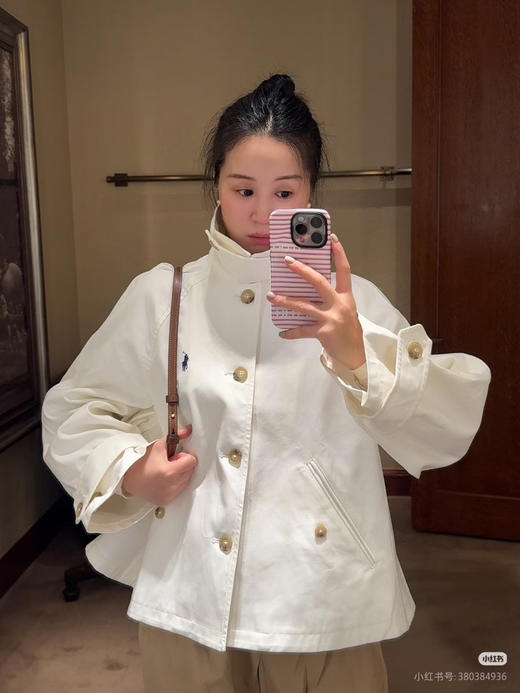 【秒杀价已调 直接拍】RL 拉夫 早春升级款棉麻混纺斗篷 白色风衣外套 商品图9