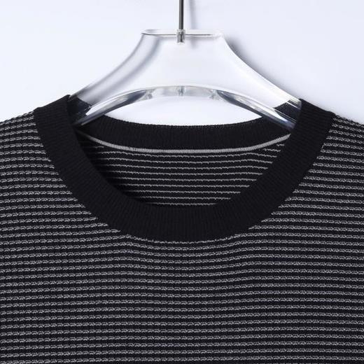 SDSA男装2026新款高贵轻奢时尚撞色提花条纹圆领短袖T恤百搭上衣 商品图1