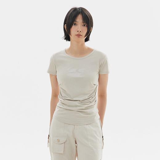 CryingCenter 渐变logo凉感冰皮面料大领口T恤上衣 哭喊中心 商品图2