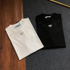 F0316112春夏新款铁标印花logo贴布刺绣圆领短袖T恤