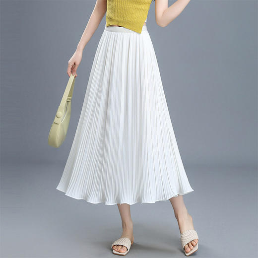 「自」全新升级【铂金会员128/天猫169/差价41】(14815)洛诗琳牙签褶时尚半身裙女2026新款高腰中长款显瘦A字裙大裙 商品图0