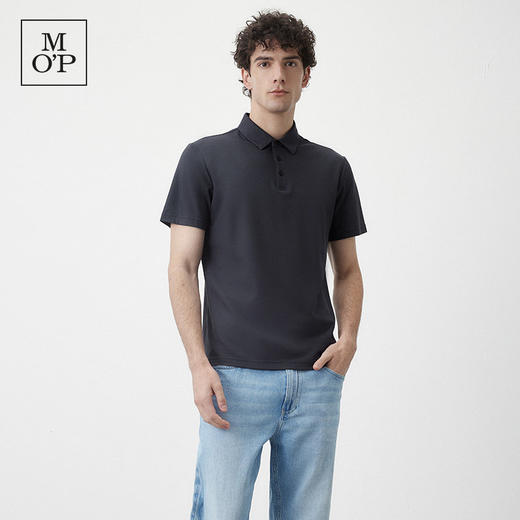 Marc O'Polo/MOP夏季新款高级商务休闲桑蚕丝混纺男士短袖POLO衫 商品图3