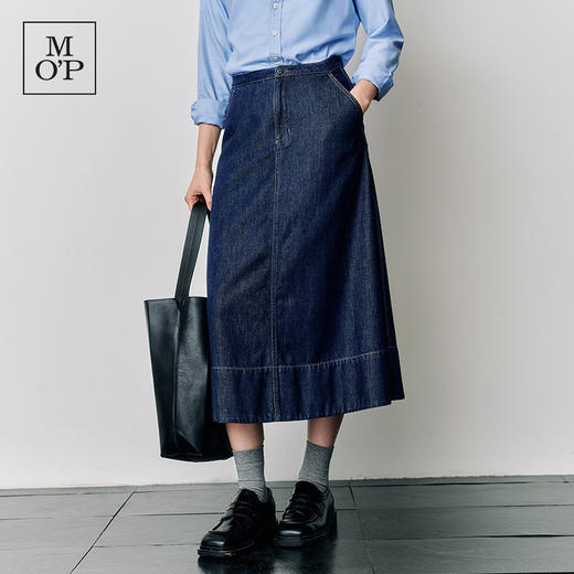 Marc O'Polo/MOP25春秋季新款桑蚕丝混纺牛仔半裙女士长款半身裙 商品图1