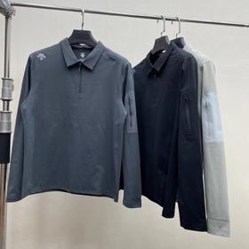 F0316104男士运动休闲通勤百搭半拉链polo长袖上衣