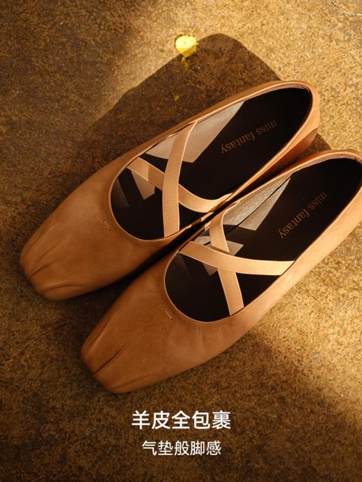 油腊牛皮复古褶皱芭蕾舞单鞋ACG1FTW089 商品图1